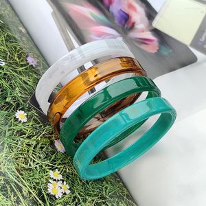 Bracelet Bracelets En Résine Acrylique Bracelets Pour Femmes Couleur Vert Ambre Vintage Main Tendance Bijoux Prix De Gros