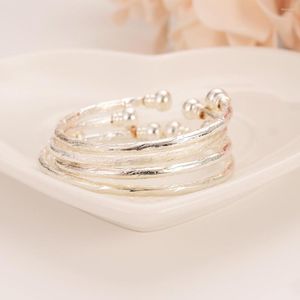 Brazalete Bangrui pequeño para niñas/bebés, cuentas de Color plateado, pulsera, joyería, regalos para fiestas infantiles