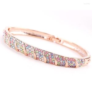 Brazalete BN-00095 Brazaletes de diseñador para mujer Artículos de lujo a granel Venta al por mayor Joyería chapada en oro rosa Pulsera de diamantes de imitación de moda para mujer