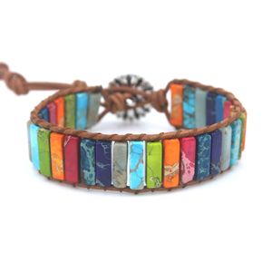 Bracelet Boho Wrap Bracelet pour femmes corde en cuir avec pierre perlée bijoux fantaisie faits à la main en gros 230911