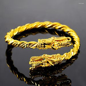 Bangle China Ethnic Style No Fade Gold Bracelets For Men Fashion Chic Open Dragon Head