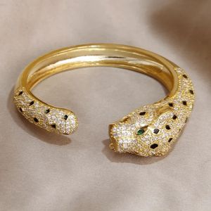 Bracelet classique léopard cristal ouvert bracelets pour femme marque de mode bijoux Style Punk Animal gros 231101