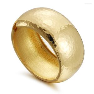 Brazalete Especial redondo declaración Vintage para mujer alta calidad pulido con chapado en oro grueso brazalete joyería regalos