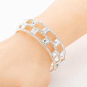 Brazalete Europa y América Geometría Moda Mujer Pulsera Adorno de cristal Joyas Brazalete Diamante de imitación Moda al por mayor