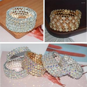Bracelet Mode Cristal Strass Bijoux De Mariée Main Poignet Bracel Bracelets De Mariage Bracelets Cinq Rangées