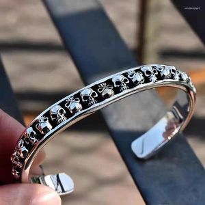Bracelet à la mode Style gothique crâne Punk Bracelet Vintage alliage ouvert bijoux faits à la main cadeau de fête