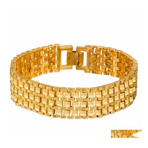 Bracelet Bracelets en or pour hommes bijoux atmosphère chaîne bracelet classique 24K plaqué hommes livraison directe Dhp0W