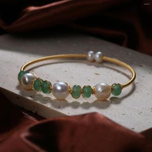 Bangle Kfvanfi Spring Sorting Tea Party Party Emerald Bracelet Fashion Cultured Pearl Jewelry