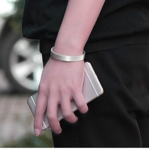 Bracelet Version Coréenne De Bracelet Ouvert En Fil Plaqué Argent Mode Rétro Simple Couple Fabricant De Bijoux En Gros