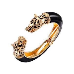 Brazalete de pantera leopardo para mujer, Pulseras de animales, brazalete de Jaguar, joyería para mujer, resina de cristal Multicolor, regalo de fiesta dorado, Pulseras286x