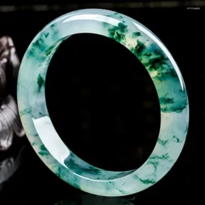 Bracelet flottante de type bracelet émeraude émeraude à eau transparente du quartz fleur verte roche
