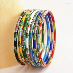 Bracele multicolore mince vintage cloison en émail dames bracelet ethnique chinois traditionnel artisanat bijoux accessoire de mode