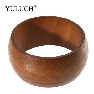 Brazalete NUEVO Gran Redondo DIY Brazaletes grandes de madera natural Pulsera de madera Joyería Brazaletes únicos Pulseras baratas al por mayor para mujeres / hombres 240125