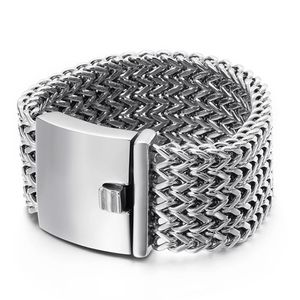Brazalete nueva moda 316 pulseras de cadena de eslabones de acero inoxidable pulsera de malla altamente pulida accesorios de joyería al por mayor para hombres