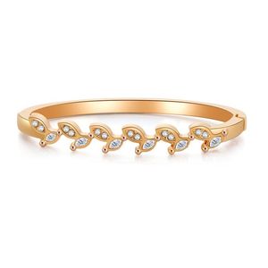 Bracelet ORNAPADIA bijoux exquis pour femmes Bracelet en or filles Bracelets en forme de feuille avec breloque Bracelets de manchette en gros