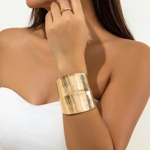 Bracelet Purui à la mode grand bracelet de manchette géométrique pour les femmes ouvrant de larges bracelets en métal lourd bijoux féminins cadeaux de fête de mariage