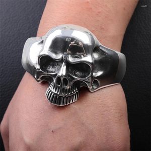 Bracelet de crâne argenté Gothic Bangle Retro Gothic pour hommes Cédrocroomse
