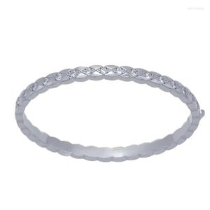 Brazalete de una sola fila Pulsera de diamantes completa Deseo Modelos franceses Hebilla Marca Joyería africana Dubai Cumpleaños Regalo de boda para damas