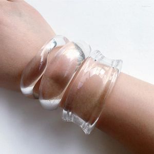 Bracelet ujbox japon coréa petite taille ouverture bracele en acrylique claire pour femmes bracelet gros bracelet bijoux en gros