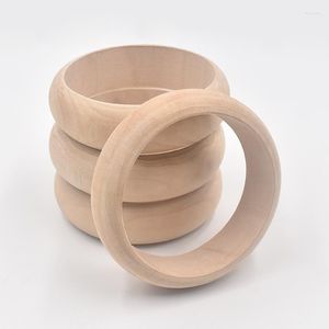 Brazalete de madera sin terminar, brazaletes de joyería de madera de 2,5 cm de ancho para hacer manualidades, accesorios, venta al por mayor