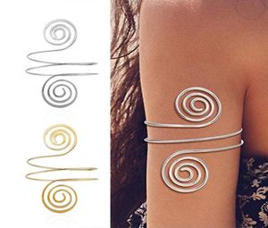 Bracelet de bobine supérieur bracelet en métal tourbillonnant en spirale forme de brassard de brassard simple bracelet simple réglable pour les femmes fille 2948668