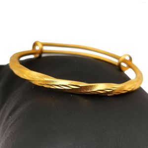 Bracelet Vietnam Shajin Femme Bracelet Push-Pull Twist Sablage Bijoux Voiture Fleur Femme Simulation Or