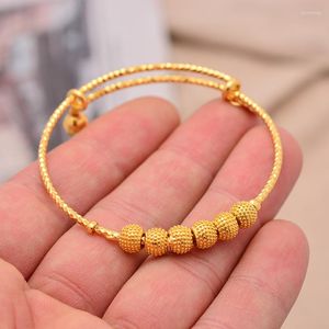 Brazalete Wando, 1 Uds., pulseras de cuentas de Color dorado, brazaletes para niñas pequeñas de 3 a 9 años, pulsera para niñas, joyería para niños, regalo de Navidad