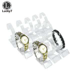 Bracelet en gros 10pcs / lot de montre en acrylique Rack d'affichage en rond de bracelet en rotation Bracelet Bracelet Organisateur du support de stockage
