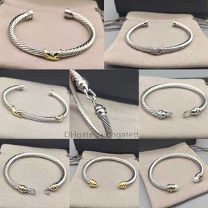 Brazalete amistad amistad amor pulsera de diseñador regalo plateado de 18 km oro x canal de gancho de pescado joyería de plata esterlina joyería de cable pulseras bijoux