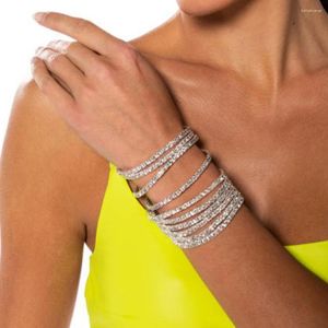 Brazalete XSBODY brazo Rhinestone estiramiento pulsera multicapa para mujeres accesorios de moda encanto nupcial joyería de boda novia