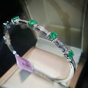 Bangle Yulem Fine Jewelry 925 STERLING Silver Jade Womens Support Detect Pop Bangles avec Designer Charms Q240506