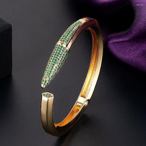 Brazalete Zlxgirl, diseño mixto de lápiz de moda, brazalete para mujer, boda, circonita cúbica completa, cristal CZ, pulsera de fiesta de Color dorado de Dubái