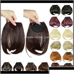 Bangs 8Inches Court Avant Clip Soigné Dans Bang Fringe Extensions Droite Synthétique Naturelle Extension Humaine Uua Admol Drop Delivery Hair Dhmkf