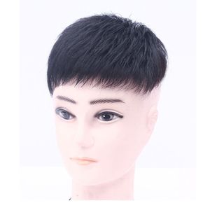 Bangs Clip In Human Hair Toupee Men piece s for Man Natural Short Brazilian Straight Remy For Loss 230214