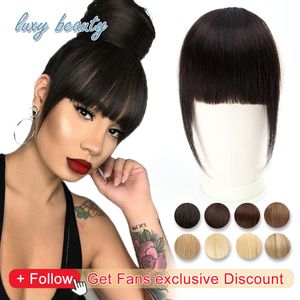 Bangs Cabello humano Bangs 3 Clips 3D Blunt Cut Natural Hair Bangs OverHead Clip en extensiones de cabello Non-Remy 2.5 