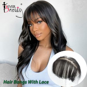 Bangs Cheveux Humains Bangs Pas de Clips Bangs Avec HD Crystal Lace 3D Blunt Cut Cheveux Naturels Bangs OverHead Extensions de Cheveux Remy Hair Noir 230724