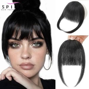 Bangs Natural Human Hair Bangs pour femmes 8 pouces 20g Remy Remy Natural Human Heum Hair Fringe Clip in Hair Pieds 3 Clips On