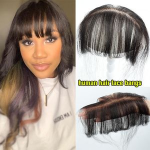 Frange Suisse HD Dentelle Frange Extensions de Franges de Cheveux Humains 100% Cheveux Humains Brésiliens Vierges 3d Coupe Émoussée Frange Pour Les Femmes Noeuds Blanchis 230504