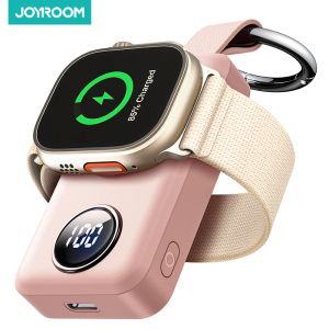 Bank Joyroom Pink Portable Wireless Charger pour Apple Watch Series 8 / Ultra / 7/6/5/4/3/2 / SE 2000mAh Iwatch Charger Magnetic Power Bank