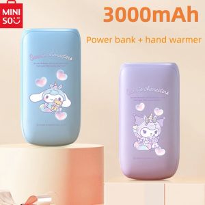 Banque Miniso 3000mAh Banque d'alimentation compacte Légère du réchauffeur de main d'hiver léger portable Livraison gratuite adaptée à Apple Samsung Xiaomi