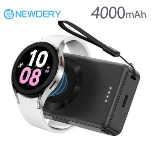Banque Newdery Chargeur portable pour Galaxy Watch 6 5 Pro 4 3 Active 2 Gear S4 S3 Rechage Pack Watch Magnetic Wireless Power Bank