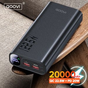 Banque Qoovi Power Bank 20000mah Portable PD 20W Charge rapide Poverbank Phone Mobile Battery Powerbank pour iPhone 13 Xiaomi