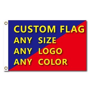 Banner Flags 3X5 Ft Custom Flag Polyester Shaft Er Outdoor Advertising Banner Decoration Party Sport Confederate College With Two Bras Dhkkv