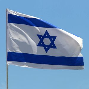 Banner Flags 90X150cm Israel National Flag Hanging Polyester ISR IL Israeli National Flags Banner For Decoration 230814