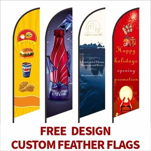 Banner Flags Beach Feather Flag Graphic Customized Printing Free Design Promotion Opening Celebration Outdoor Advertising Decoration 221201