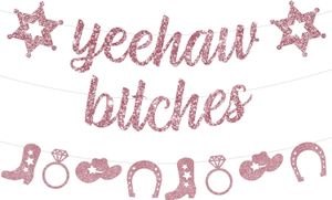 Banner Flags Cheereveal Yeehaw Cowgirl Bachelorette Party Decoration Yeehaw Banner Rose Gold Western Garland Nashville Suministros de despedida de soltera 230731