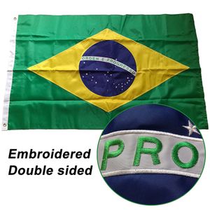 Banderas de banner Bandera de Brasil cosida bordada de doble cara Bandera nacional de Brasil Bandera de país mundial Tela Oxford Nylon 3x5ft 221201