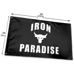 Banner Banderas Iron Paradise 3X5FT 100D Poliéster Impresión Equipo deportivo Escuela Club Interior Al aire libre Drop Entrega Hogar Jardín Festivo Pa Dhxcg