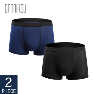 Bannirou Mens Boxers Underwear Boxer Underpants Homme Boxershorts Calzoncillos Hombre Jockstrap Paleties For Man New 2020 2 PCS LJ201110