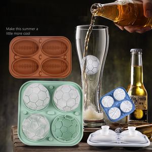 Productos de bar bola molde para cubitos de hielo fútbol baloncesto reutilizable silicona Flexible máquina de hielo perfecto para cóctel de whisky